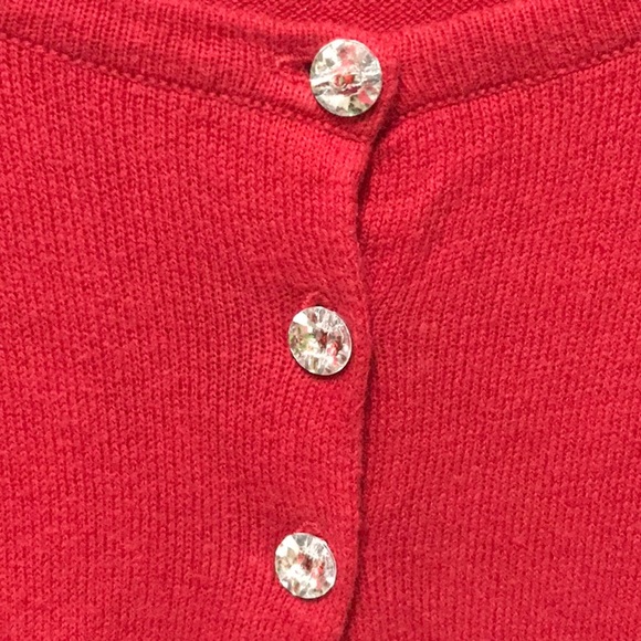red shrug cardigan sweater crystal buttons small! - Picture 2 of 5